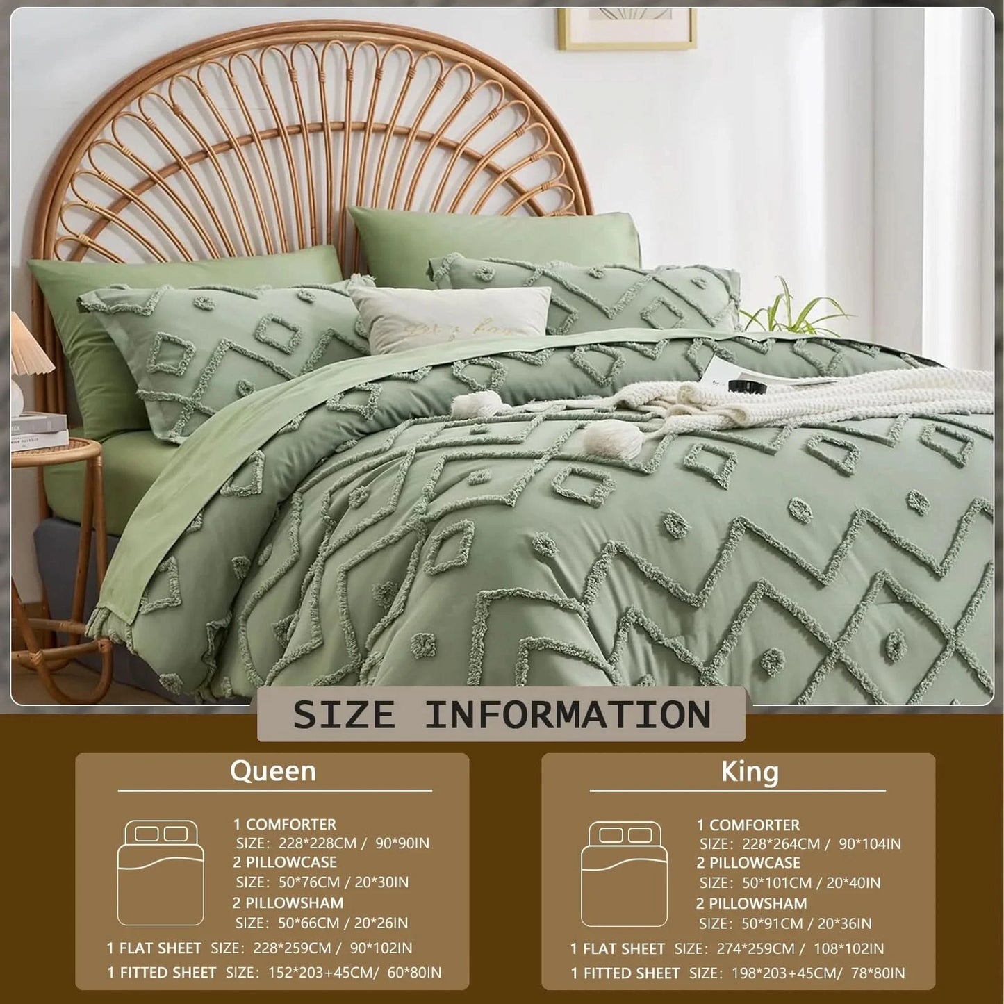 7 Pcs solid color tufted quilt set, microfiber soft and lightweight, durable and easy to wash bedding set , for all seasons