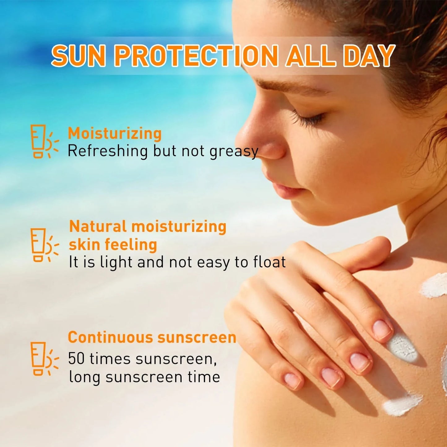 New Invisible Fluid Sunscreen SPF 50+ High Quality Water + Sweat Resistant Hydrating Moisturize Lotion Sunscreen Liquid Cream - M & M Global