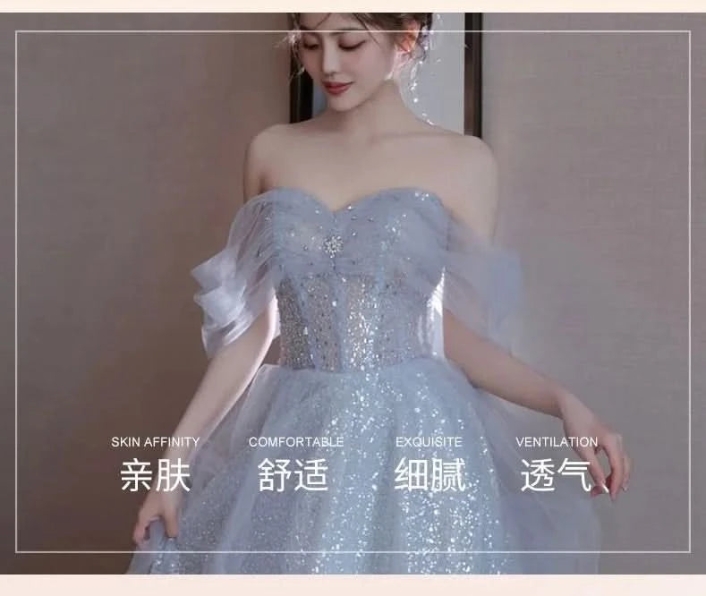 Y2k Evening Dresses Women's 2025 New Summer Banquet Long Dress Slim Sexy Light Luxury Art Test Host Adult Birthday Party Dress - M & M Global