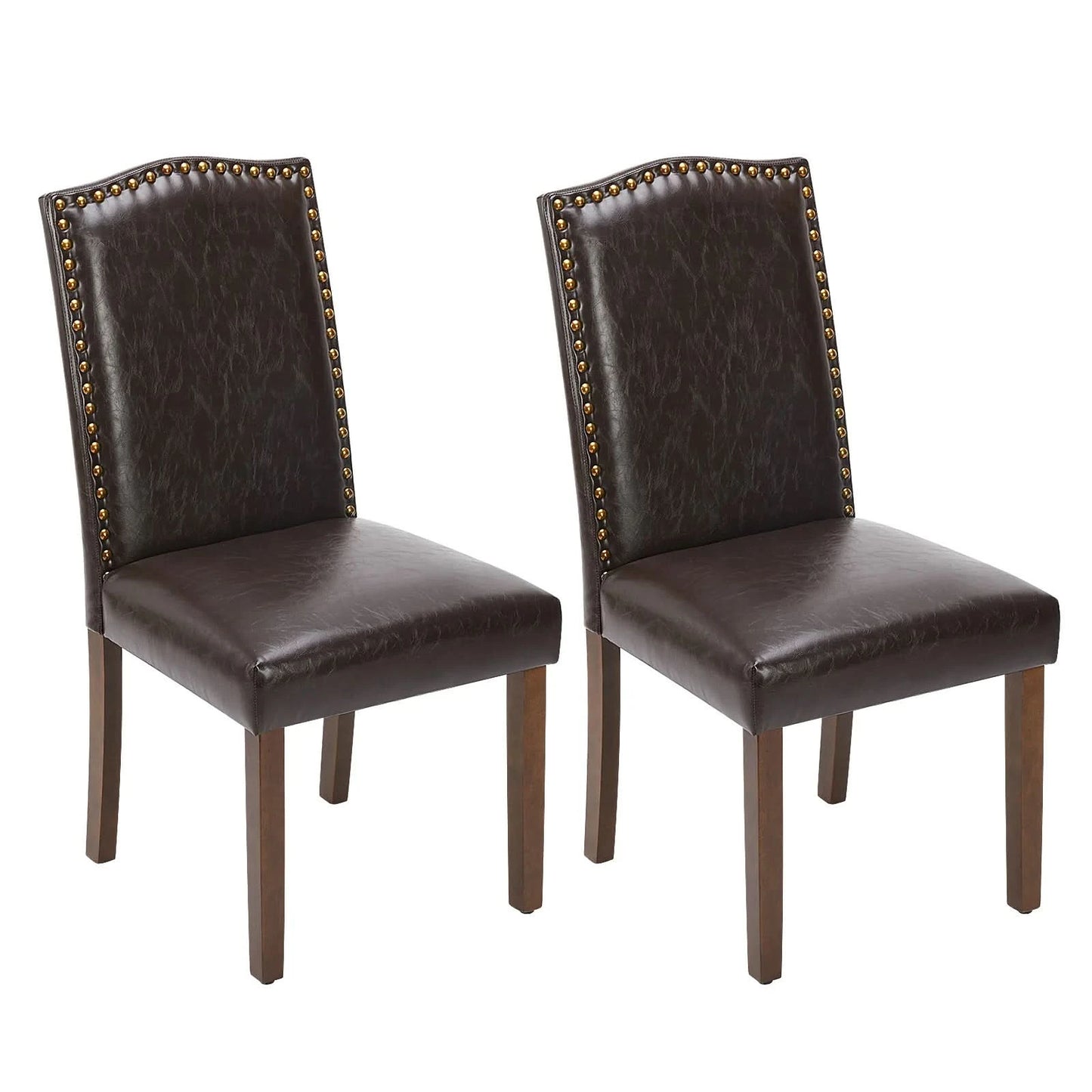 JHK Dining Chairs Padded Backrest Set Of 2 Thickened Sponge Cushion Upholstered Fabric Kitchen Chairs With Nailhead Trim Home
