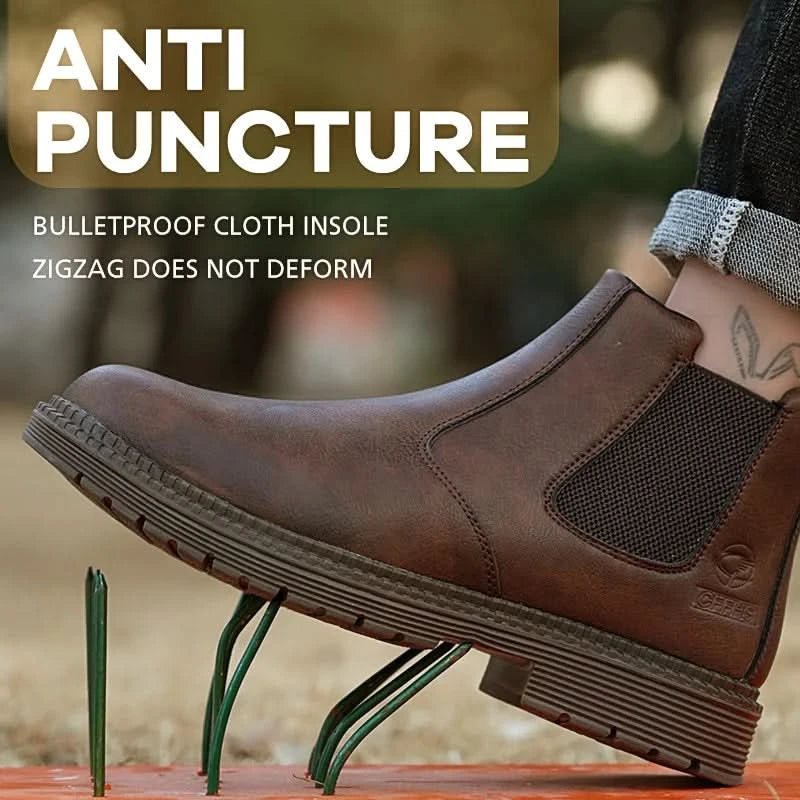 Anti-smash and anti-puncture work shoes high top four seasons safety shoes