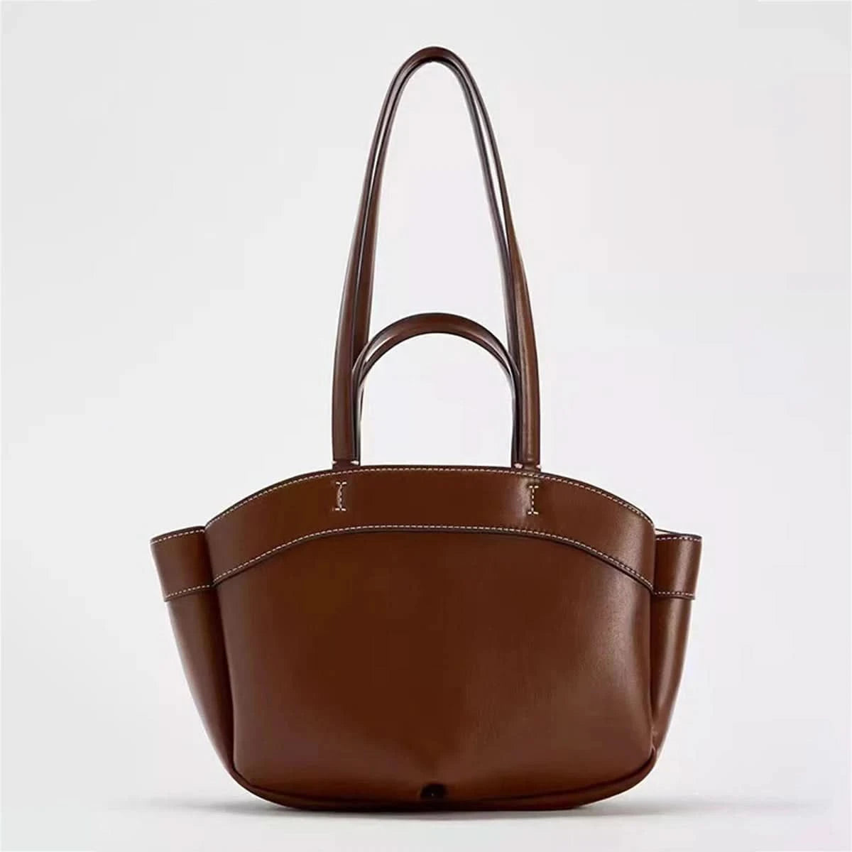 Women Tote Bag Underarm Pouch Large Capacity Pu Leather Shoulder Bag Retro Crossbody Bag Casual Portable Bucket Bags Handbag - M & M Global