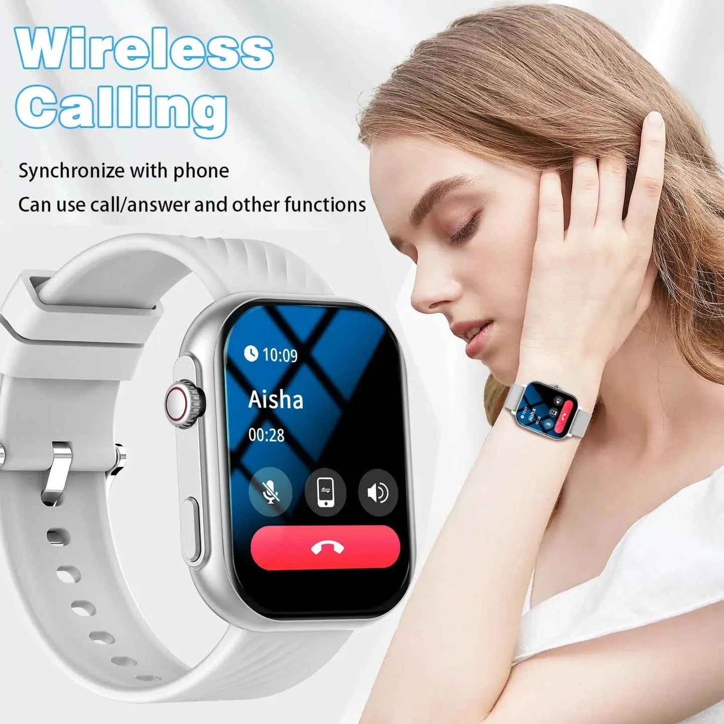 Smart Watch, Wireless Calling, Multiple Sports Modes, Sports Data Tracking, Shutter Control, Suitable for Men and Women