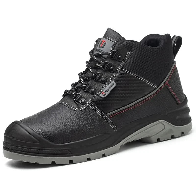 Widen Mens Steel Toe Work Boots Indestructible Shoes Anti-smash Anti-Punctur Construction Work Shoes Anti-static Protective Boot