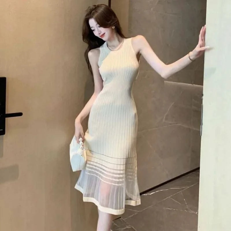 Dresses for Women Black SMidi Woman Dress Party Evening Night Club Prom Casual Youth G Fashion Summer 2024 Retro Sensual Sexy X - M & M Global
