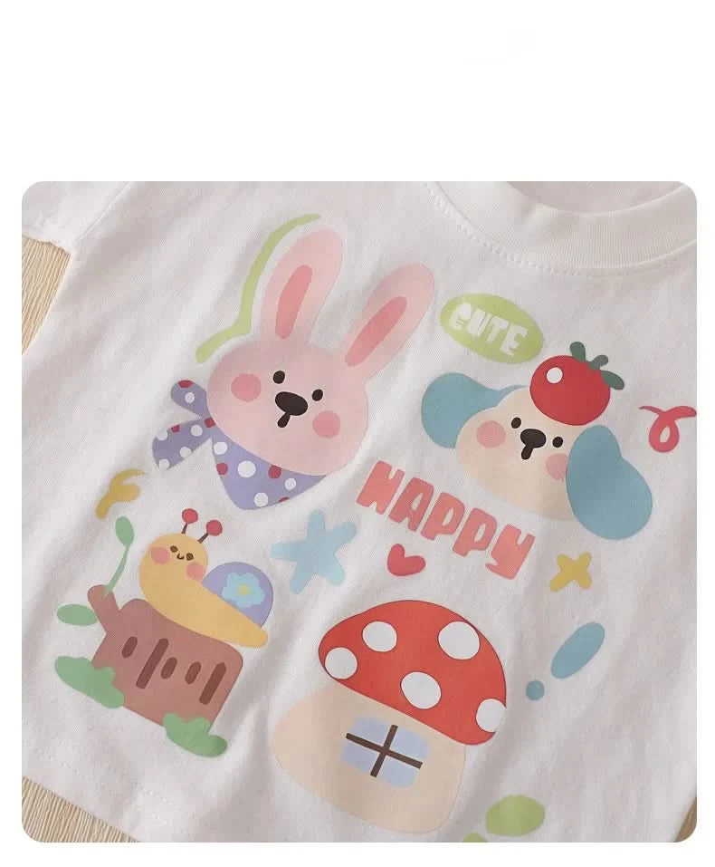 Cartoon Baby Boys and Girls Animals Clothing Sets Summer Short Sleeve Cotton Tops +Shorts PCS Casual - M & M Global