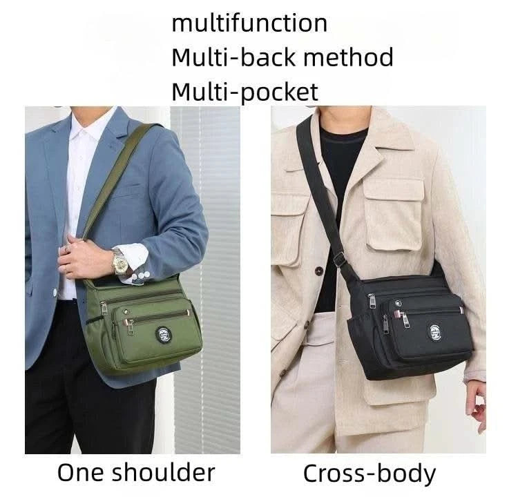Business Fashion Men's Shoulder Bag Women's Crossbody Bag Large Capacity Multipurpose Travel Bags Tool Bag Oxford Cloth Material - M & M Global