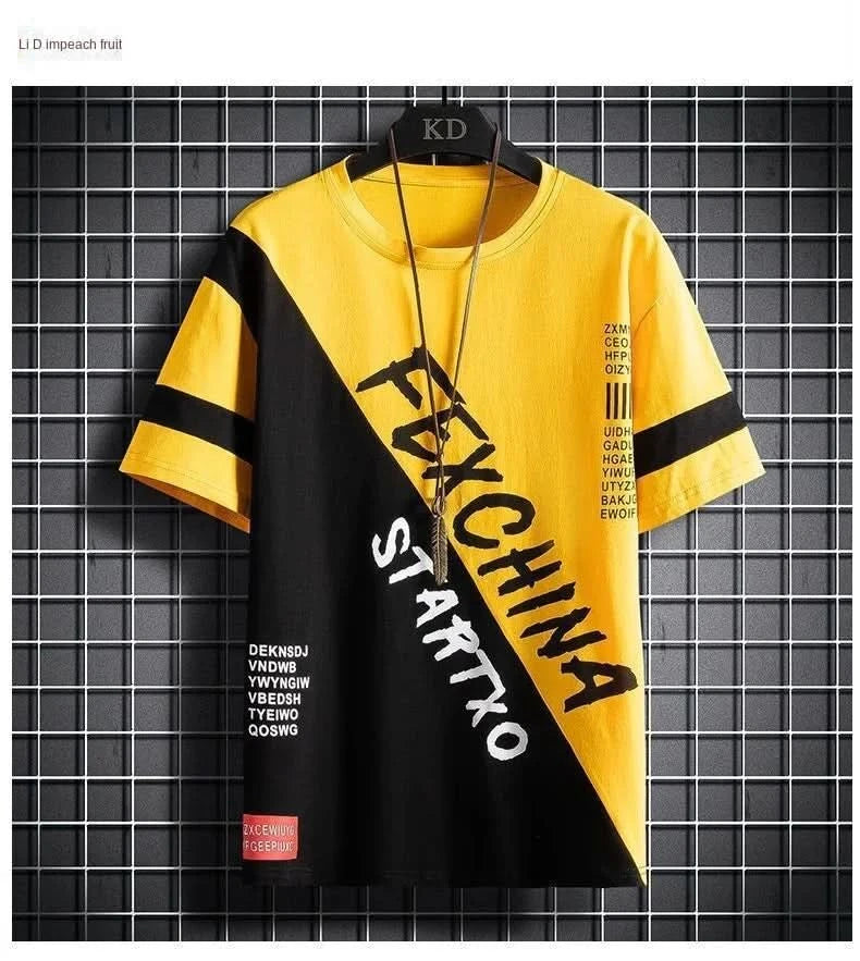 Short Sleeved T-shirt for Men's Summer New Trendy Brand Slim Fit Round Neck Men's Half Sleeved T-shirt Upper Garment - M & M Global