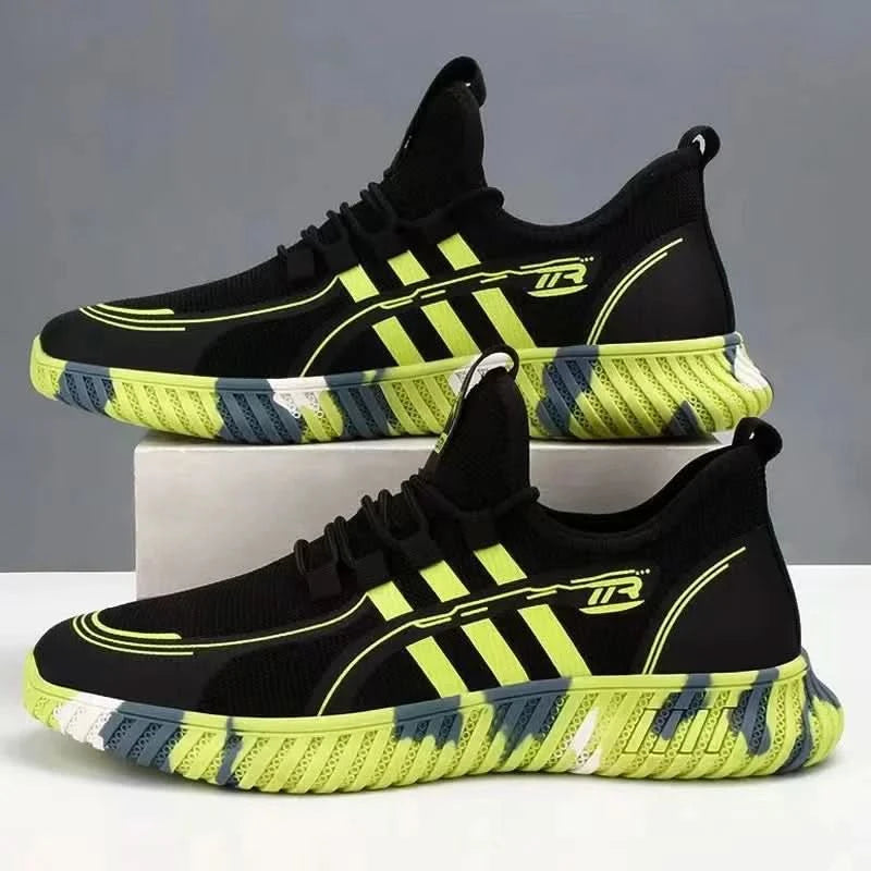 Men's sports shoes, comfortable tennis shoes, mesh surface, fly fabric, anti slip, men's tennis, big discounts, novelty - M & M Global