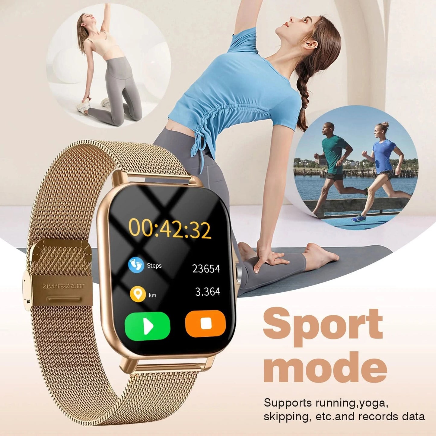 Smart watch, message display, multi-sport mode, step counting/sports tracking, multi-function sports watch