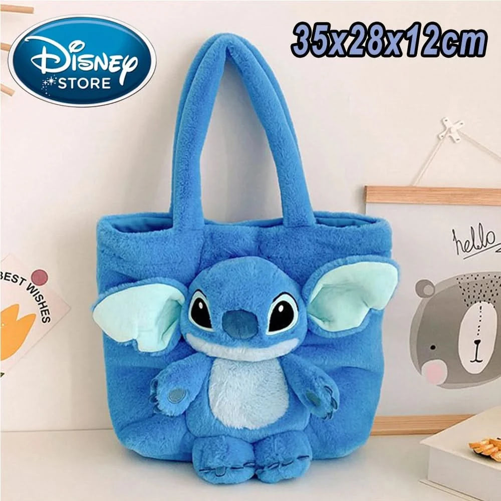 New Disney Plush Backpack Ins Japanese Blue Stitch Funny Cartoon Large-Capacity Student Backpack Kindergarten Bag Child Gift - M & M Global