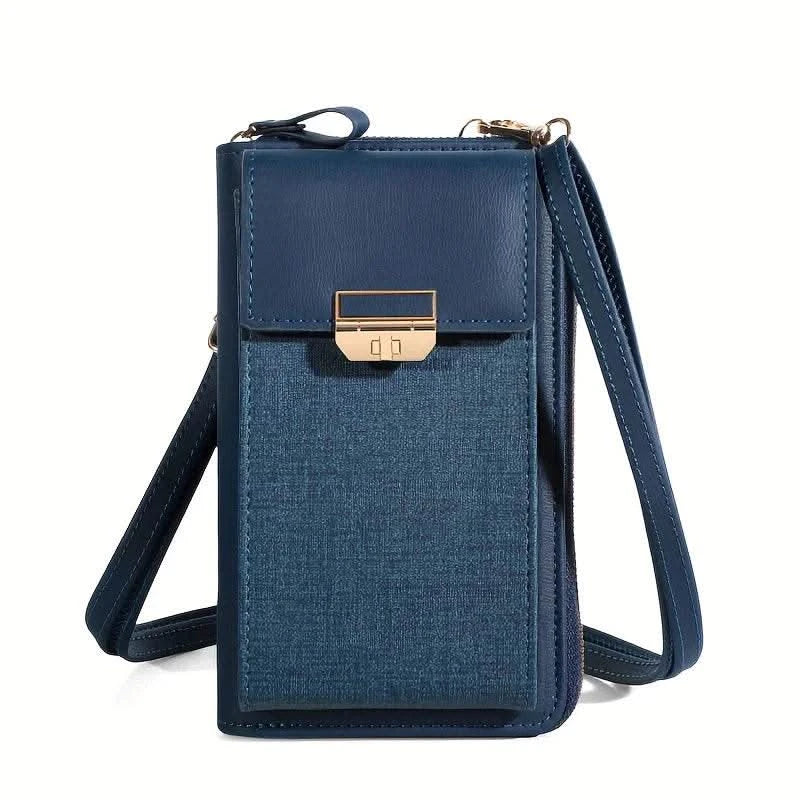 2024 New Women's Bag Mobile Phone Bag Trendy Line Simple Ladies Shoulder Bag Messenger Bag Lock Small Square Bag - M & M Global