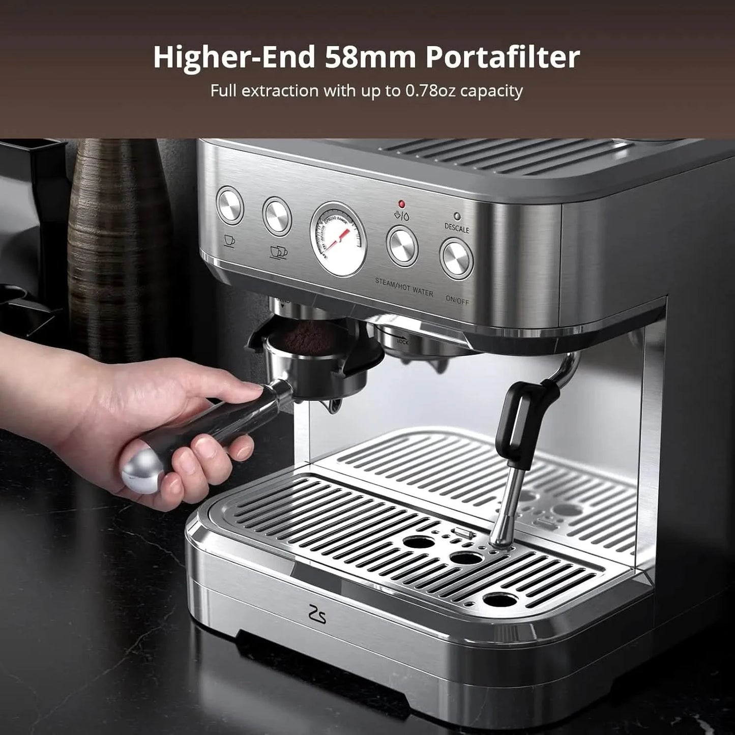 Professional Espresso Machine with Built-In Grinder and Milk Frother, 15 Bar Cappuccino and Latte Maker, Gift for Coffee Enthusi - M & M Global