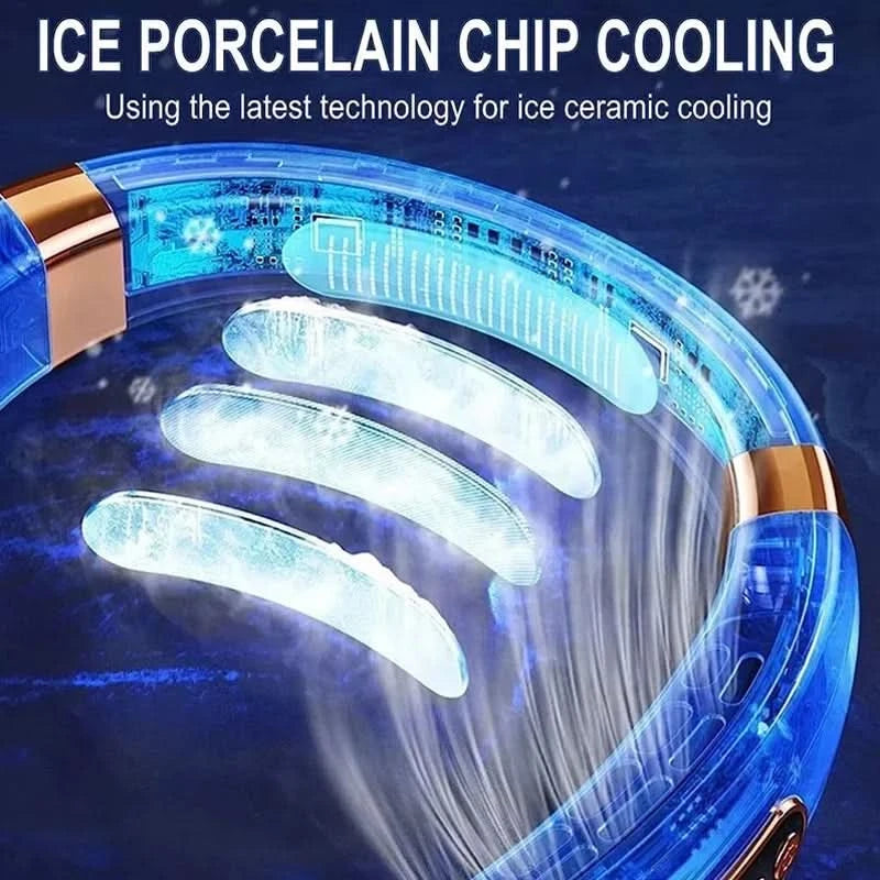 Portable Neck Mounted Fan Typc Charging Adjustable 5-Speed Turbine Neckband Fan Without Blades Suitable For Outdoor Use - M & M Global