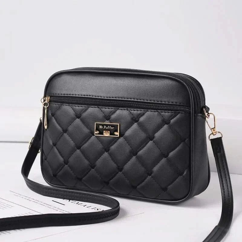 2025 Women's One Shoulder Small Square Handbag New Cross Border Foreign Trade Lingge PU Crossbody Versatile Small Messenger Bag - M & M Global