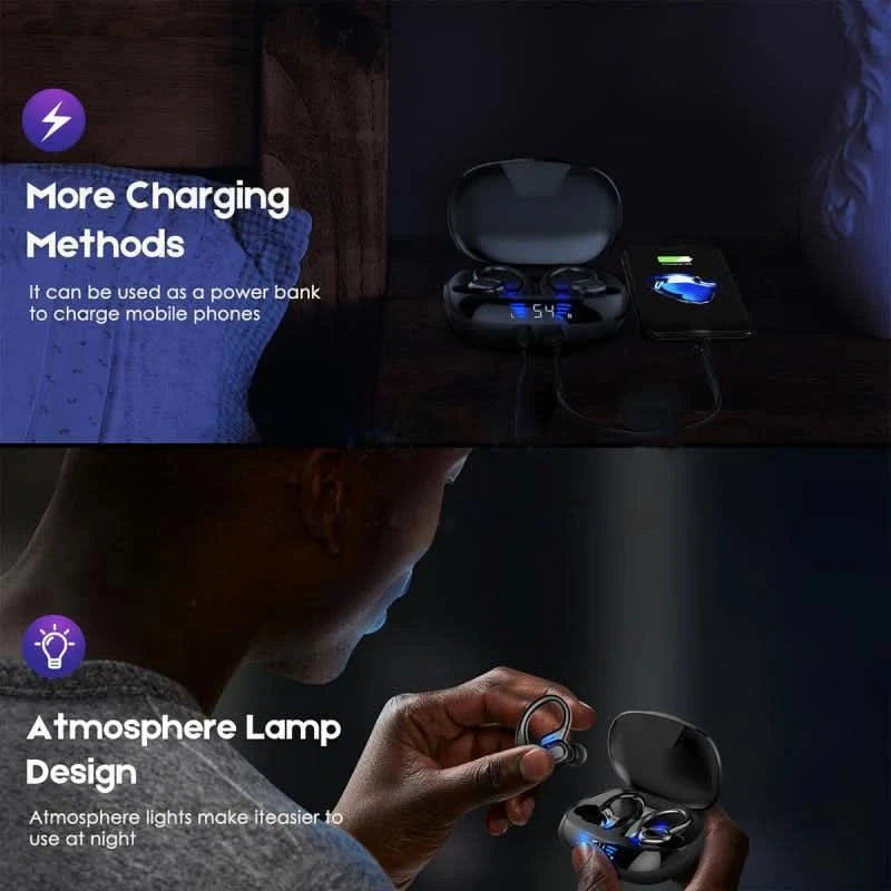Original Wireless Earphones Ture Wireless Earbuds Ear Hook Sports HiFI Stereo Waterproof Headset With Mic TWS Headphone - M & M Global