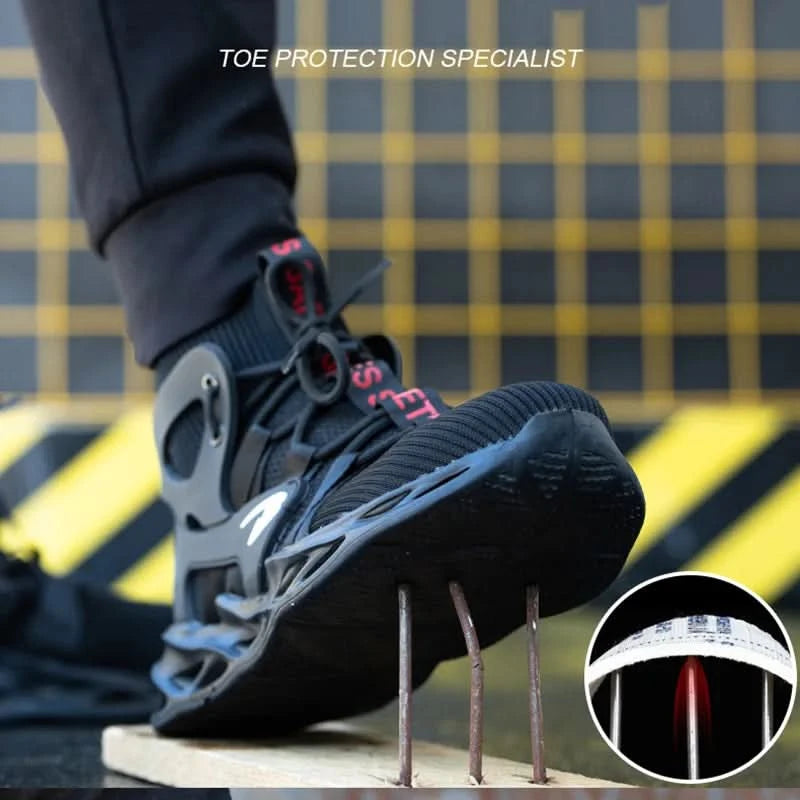 Steel Toe Shoes for Men Work Boots Lightweight Sneakers Indestructible Boots Anti-smash Anti-Punctur Construction Safety Shoes