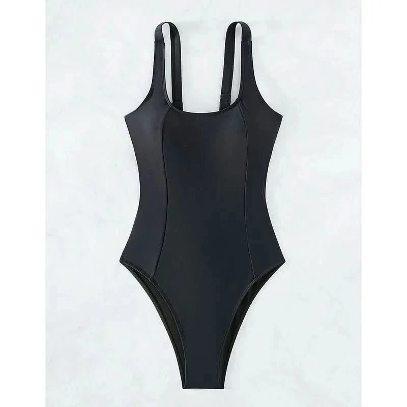Women s-xxl size swimsuit One Piece black back bandage bikini Swimwear high waist bathing suit beach outfits bodysuit biquini - M & M Global