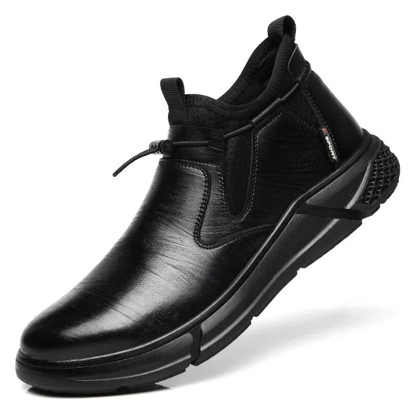 Steel Toe Waterproof Work Boots Puncture-Resistant Work Boots Indestructible Shoes Outdoor Slip-Proof for Oil Rig & Mining Black