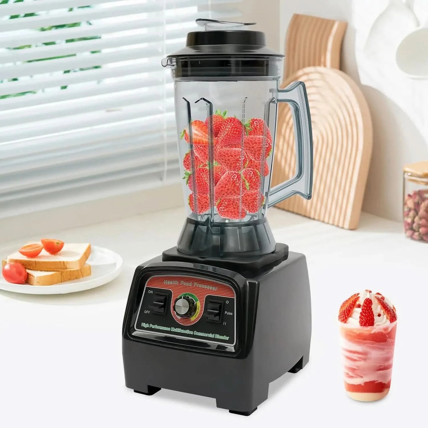 Commercial Stirrer, 2800W 57000RPM 3.9L Heavy Duty Stirrers Professional Countertop Stirrer Home High Speed Smoothie & Shakes St - M & M Global
