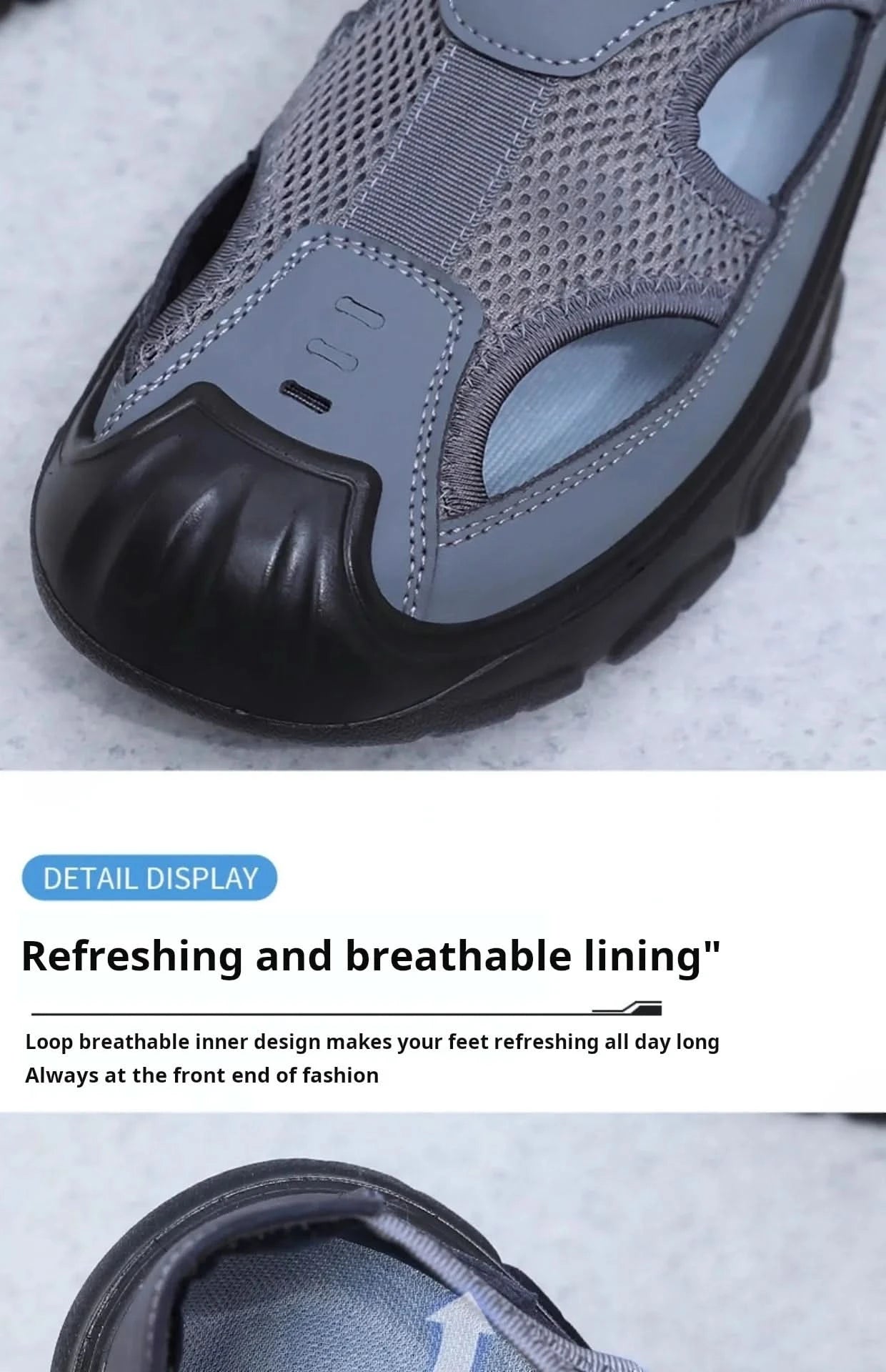 Summer New Men's Baotou Casual Net Surface Breathable Beach Shoes Lightweight Non-slip Sandals for Men sandal casual sneakers - M & M Global