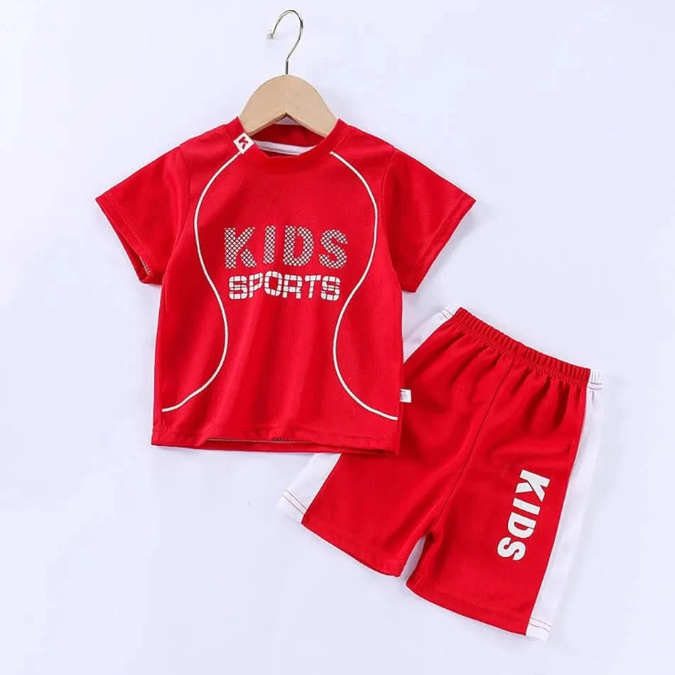 Children Summer Short Sleeve Football Basketball Suit Clothing Set Boy Girl Jersey Quick Drying Breathable Kids Sports Wear - M & M Global