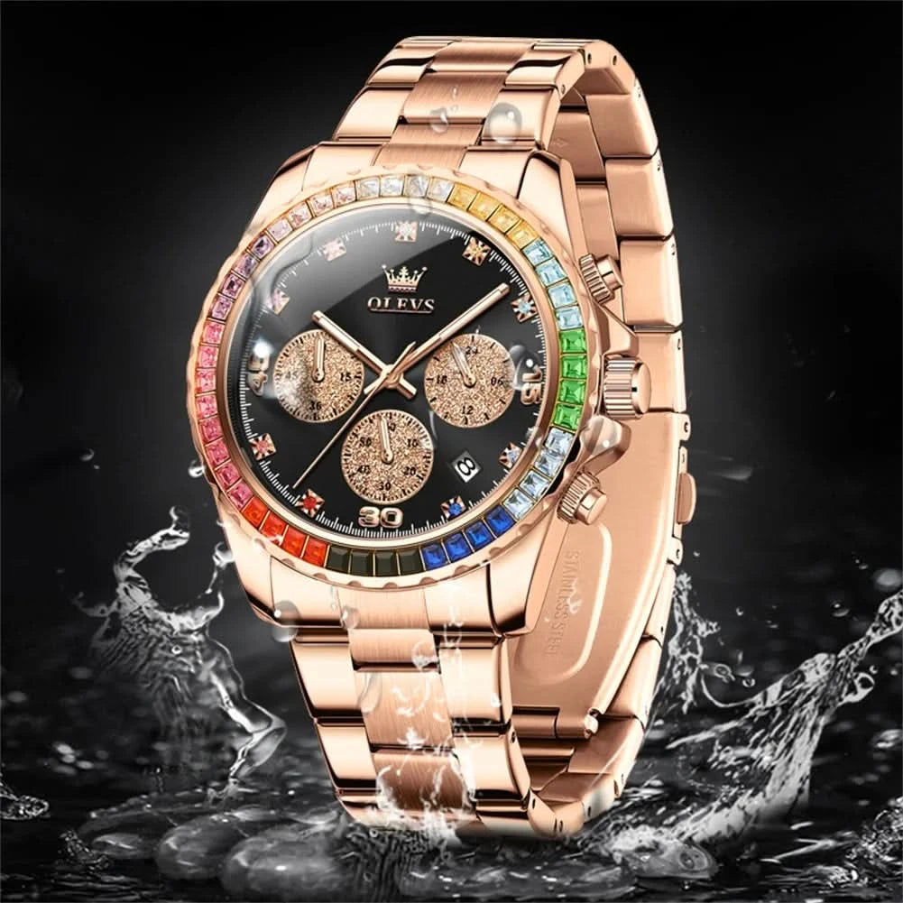 OLEVS 2939 Mens Watch Original Brand Quartz Watch Waterproof Luminous Watch For Men Multifunctional Chronograph Sport Date Reloj - M & M Global