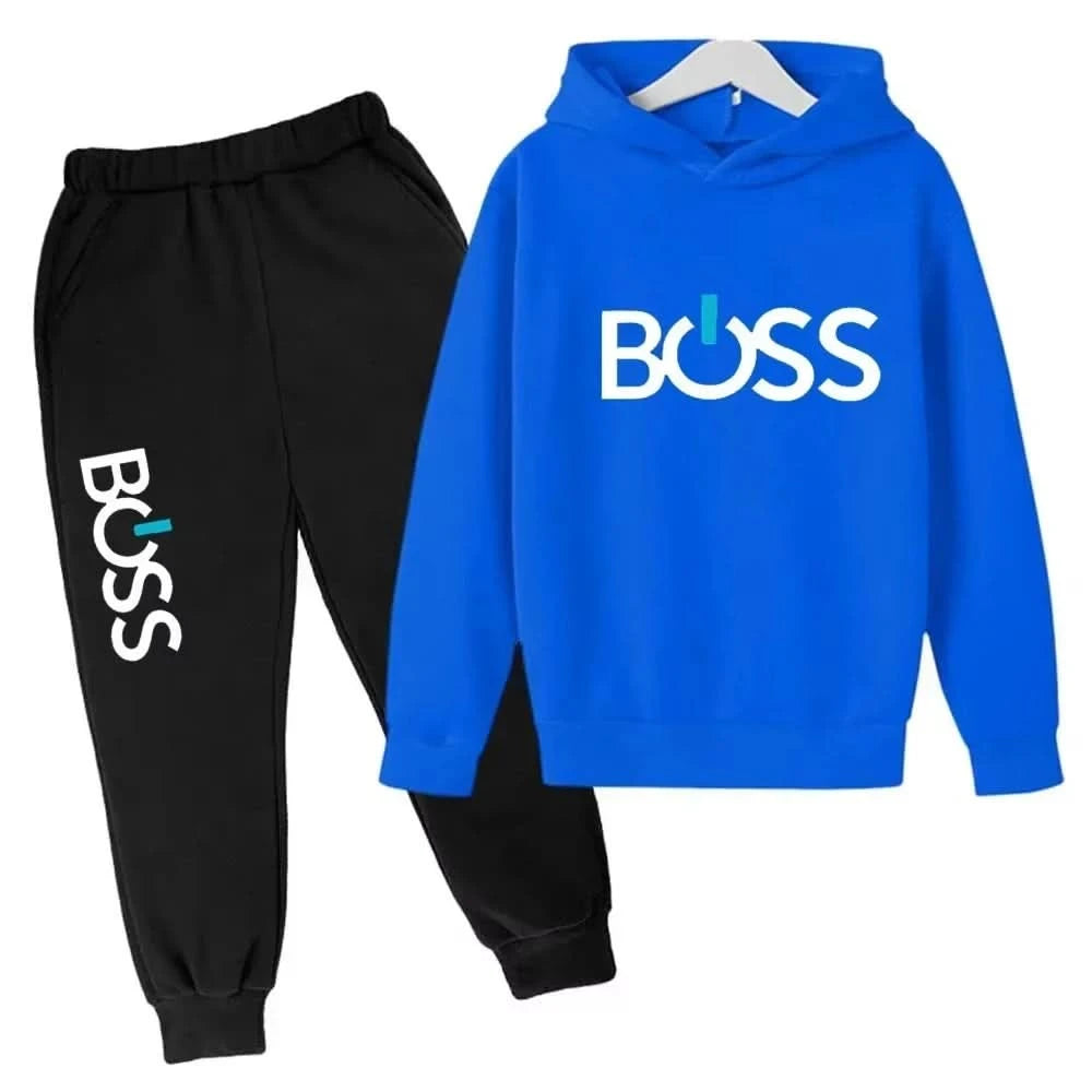 Streetwear New Spring And Autumn Children Hoodie Set Boys Girls Casual Long Sleeve Hoodie Tops+Pants Sportswear 2-14 Years Old - M & M Global