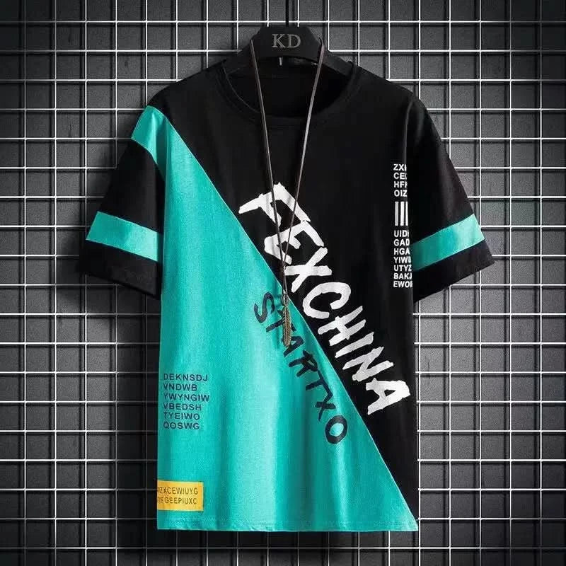 Short Sleeved T-shirt for Men's Summer New Trendy Brand Slim Fit Round Neck Men's Half Sleeved T-shirt Upper Garment - M & M Global