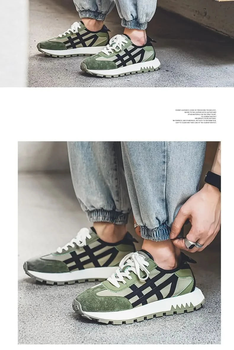 New men's trendy versatile casual sports shoes, men's thick-soled lightweight non-slip breathable trendy shoes кроссовки мужские - M & M Global