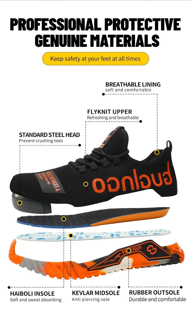 Soft-soled comfortable anti-smash and anti-puncture safety shoes