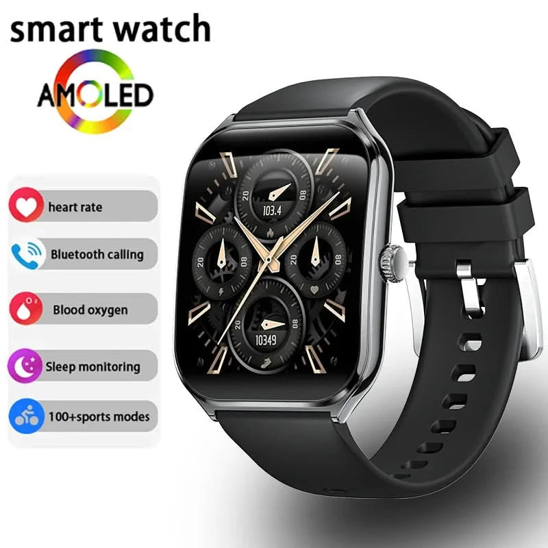 New Ultra Thin Smart Watch men 1.96" AMOLED 360*360 HD Pixel Display Always Show Time Call Reminder Smartwatch Ladies For huawei - M & M Global