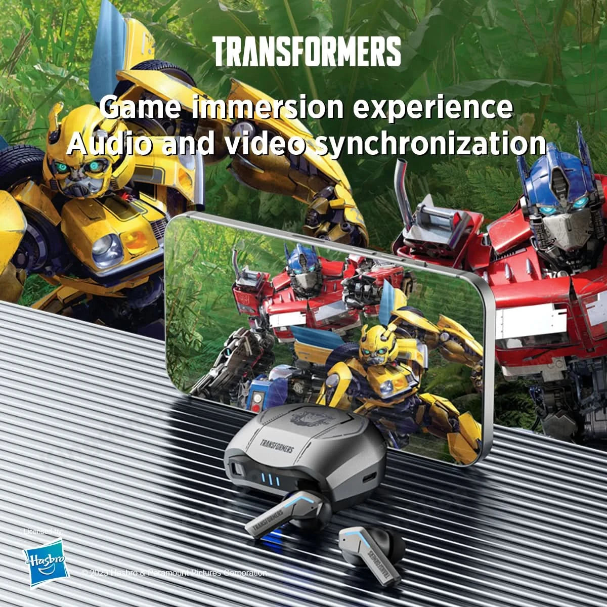 Ship From US Transformers TF-T06 Bluetooth Earphones Gaming Headset Low Latency with Mic Headphones HD Call Wireless Earbuds