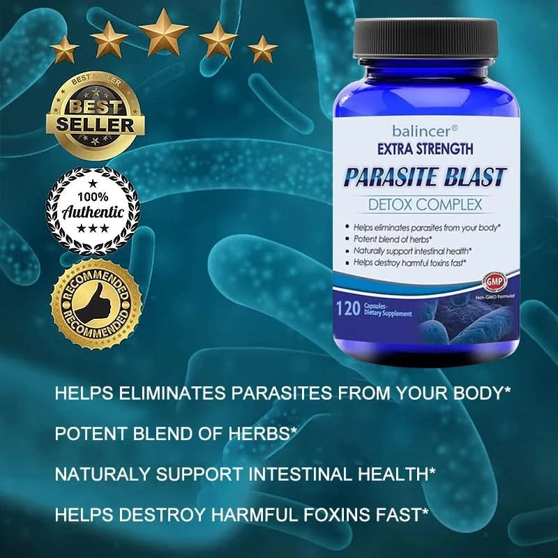 Parasite Cleanse Gut Detox Complex Supports Gut Cleansing - Removes Parasites From The Body and Helps with Immune Health - M & M Global