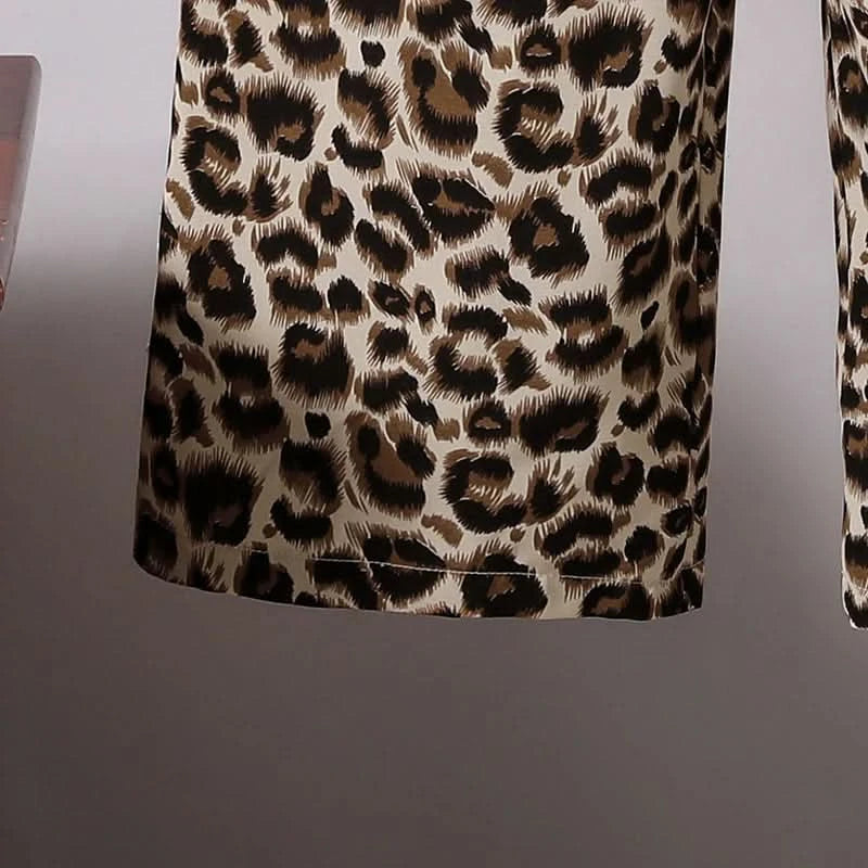 Children Clothing Sets Beige Bow Printed T-shirt & Striped Leopard Pants Trendy Girls Outfit Summer Clothing Sets 8-12 Kids Suit - M & M Global