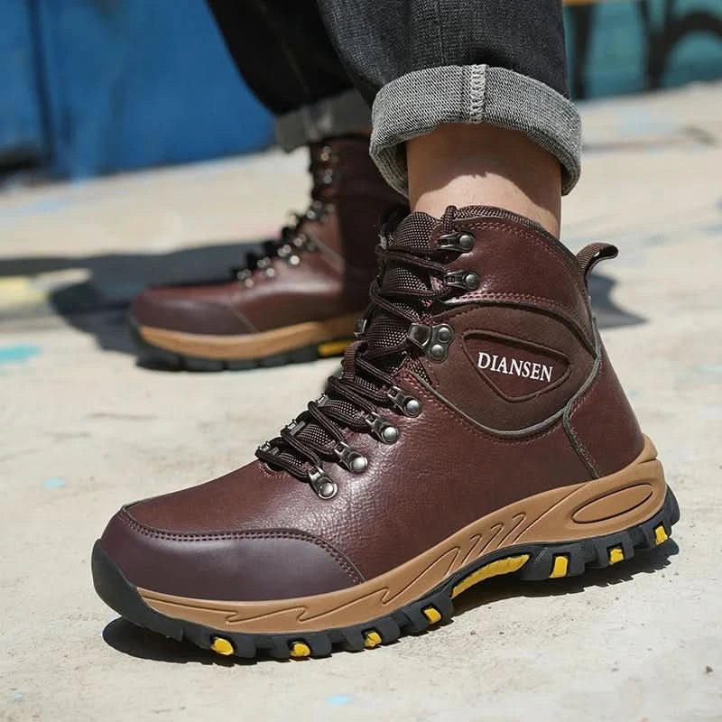 Rotating Button Indestructible Shoes Safety Boots Men Steel Toe work Boots Waterproof Non-slip Puncture-Proof Protective Shoes