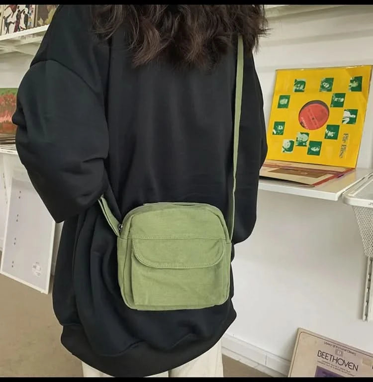 Fashion Small Canvas Crossbody Bags for Women 2025 Mini Shoulder Phone Purse Girl Student Cotton Cloth Mini Female Handbags Flap - M & M Global