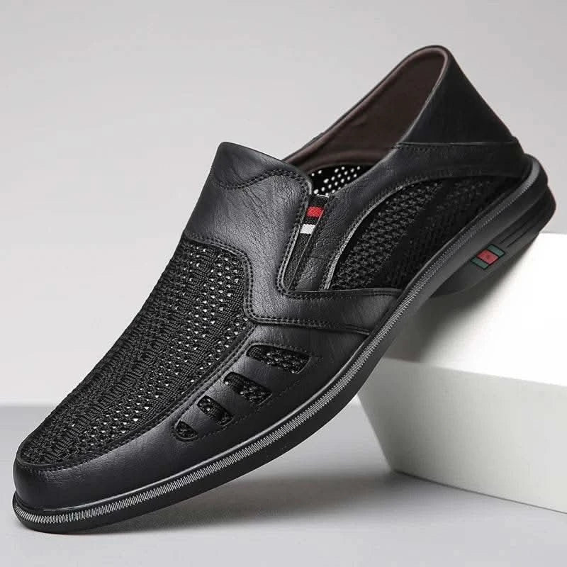 Business Leather Shoes For Men Summer British Style Hight Quality Casual White Leather Shoes Male Slip On Men Loafer Comfortable - M & M Global