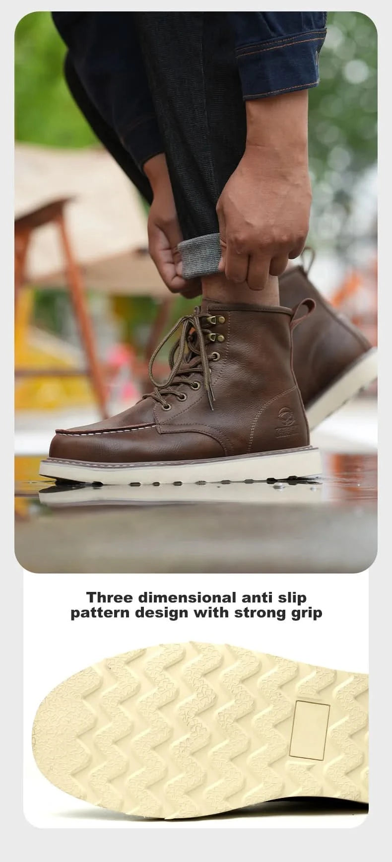 Two layer cowhide high top anti-smash anti-puncture breathable fashion labour insurance shoes