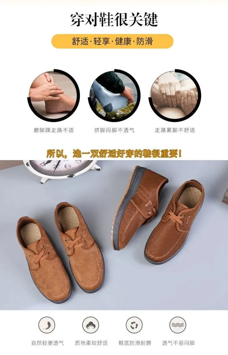 Men Casual Shoes Breathable Loafers Sneakers 2023 New Fashion Comfortable Flat Handmade Retro Leisure Loafers Shoes Men Shoes - M & M Global