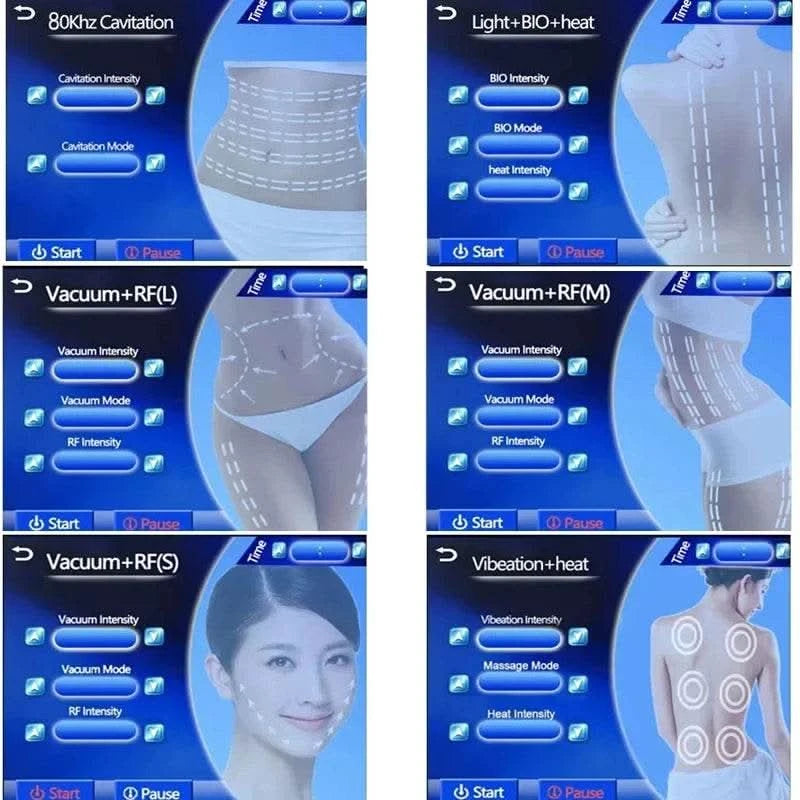 2024 5D 80k Cavitation + RF+Vacuum Body Slimming Fat Burner Health Machine 6 in 1 Ultrasound Massager Weight Loss Beauty Device - M & M Global