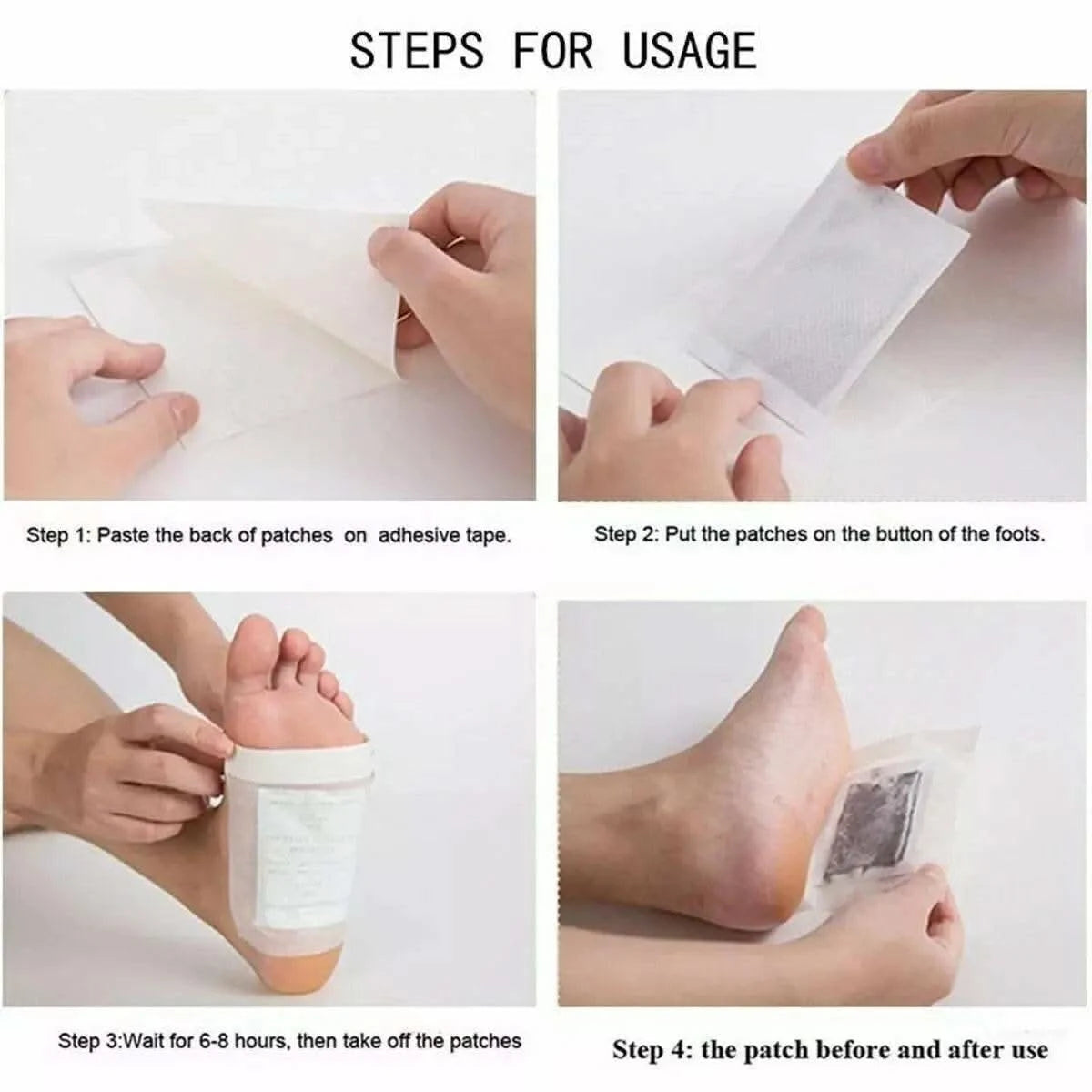 50 Pcs Old Beijing Foot Paste Mai Grass Bamboo Vinegar Herbal Detoxifying Foot Pads Weight Loss Toxin Removal Health Benefits - M & M Global