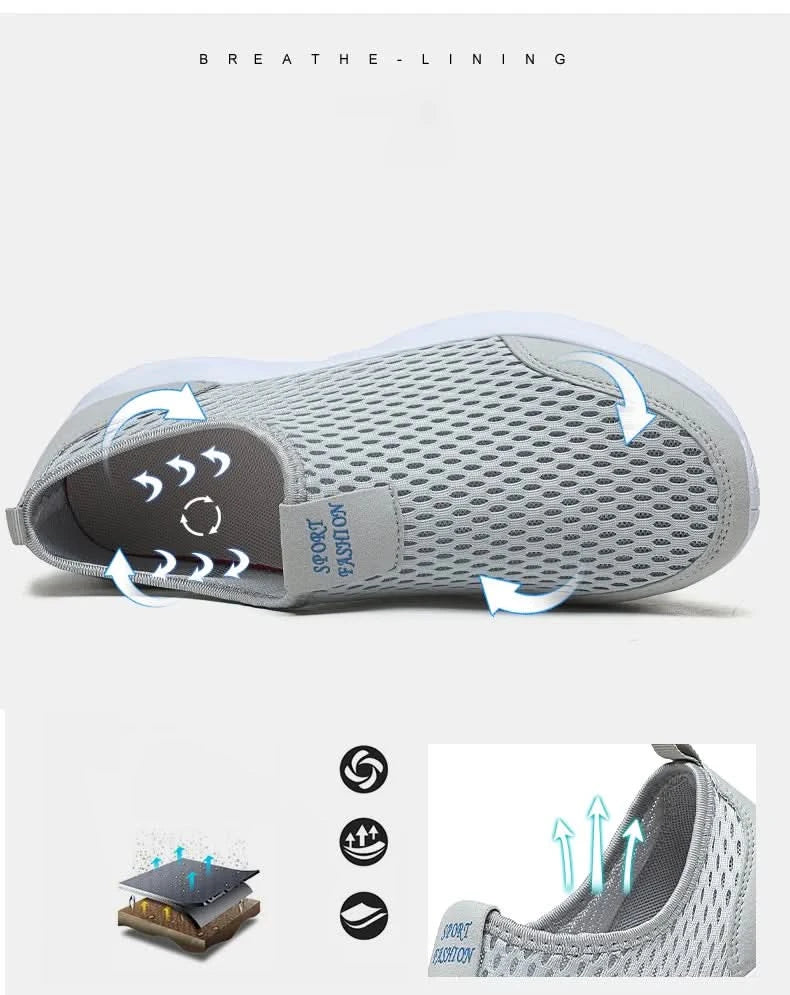 YRZL Men's Sneakers Breathable Mesh Men Casual Shoes Outdoor Non-Slip Big Size Loafers Walking Lightweight Male Tennis shoes - M & M Global