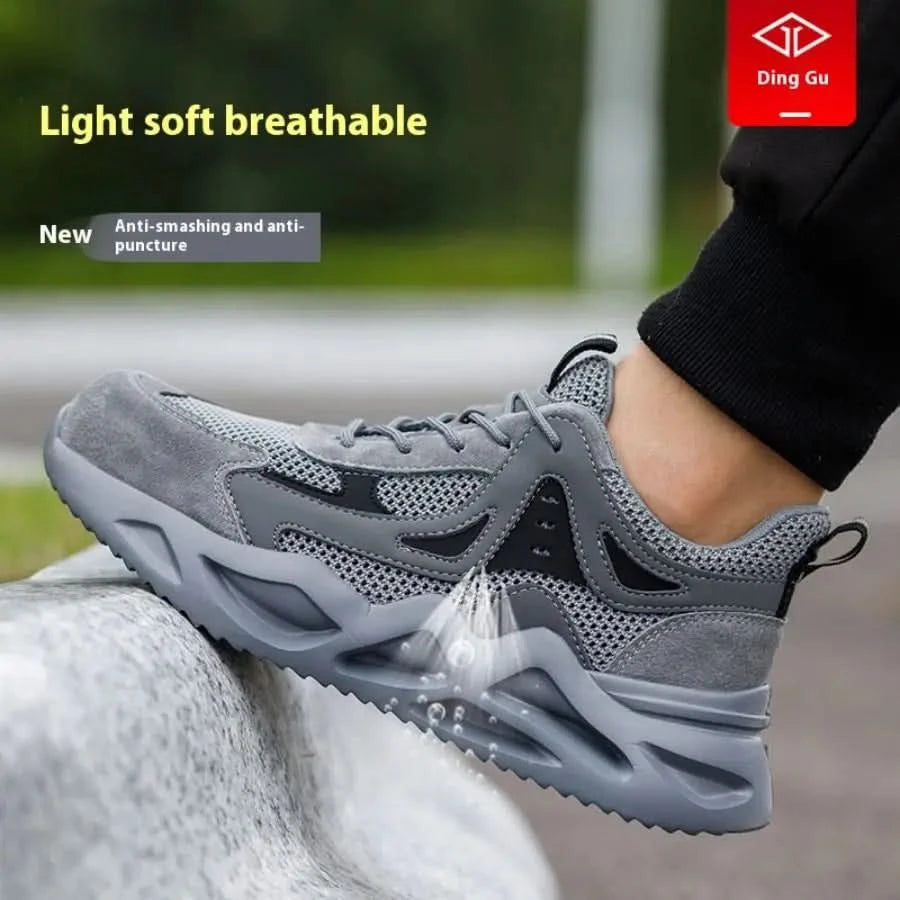 Men's Comfortable Soft-Soled Smash and Puncture Resistant Work Shoes
