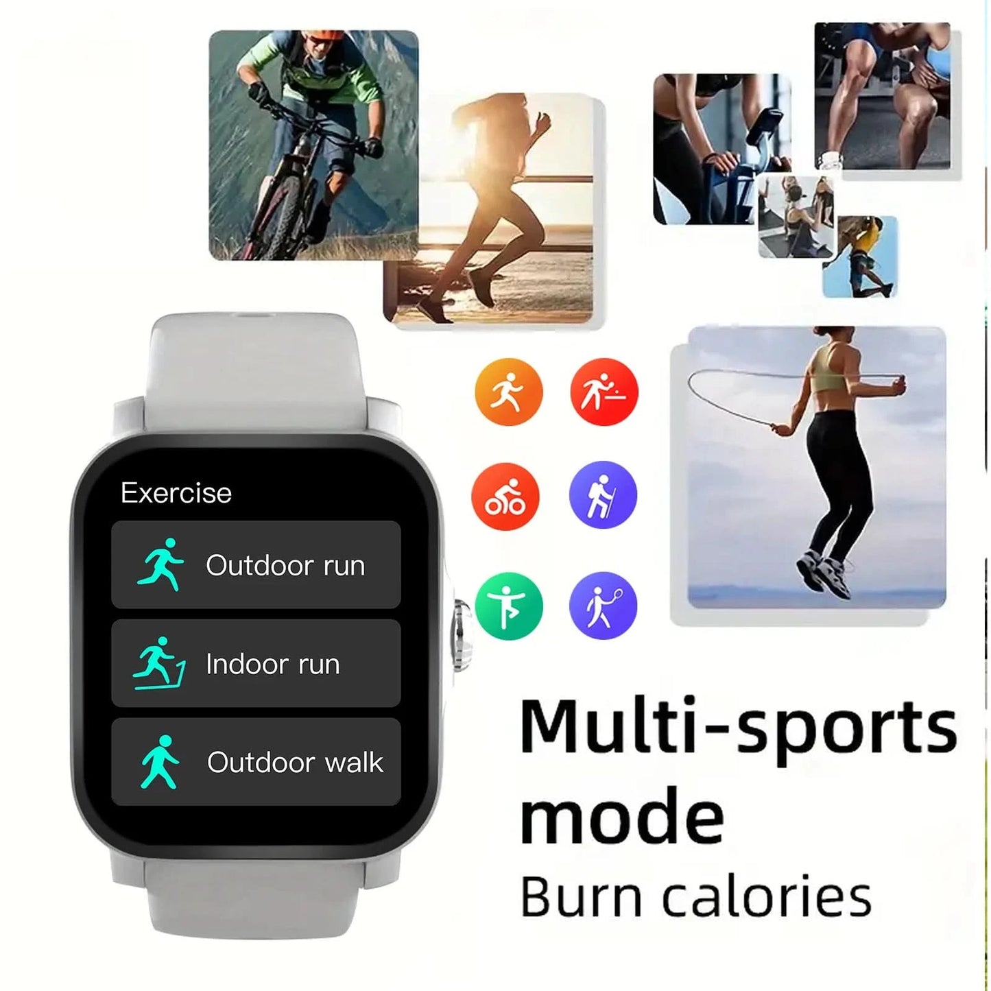 Activity tracking smartwatch, wireless talk/dial, pedometer, various APP alerts, suitable for men and women, sports watch, messa