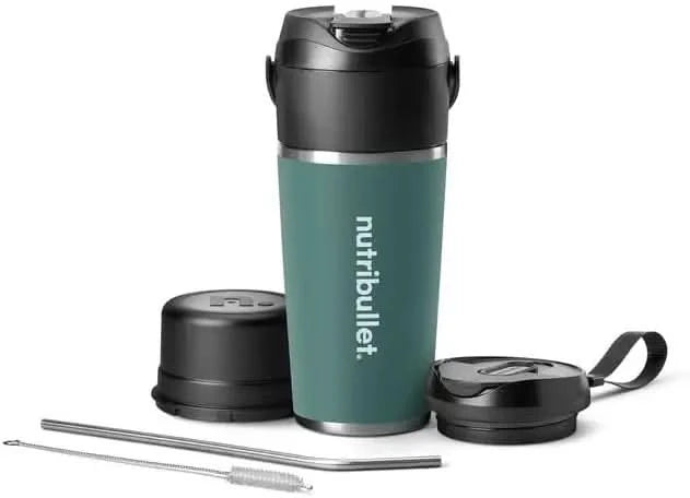 Flip Portable Blender with Insulated Cup, Cordless, Brushed Stainless, NBPB50350SS - M & M Global