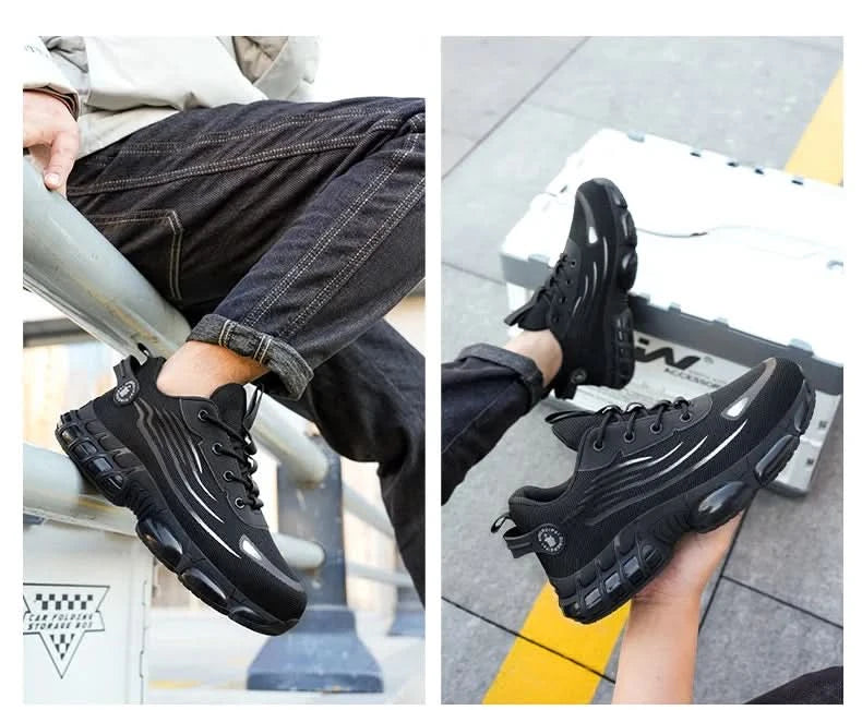 Lace-up breathable soft sole comfortable anti-smash anti-puncture men's casual labour insurance shoes
