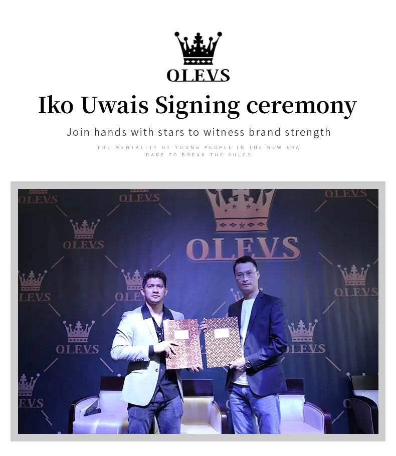OLEVS Original Brand High Fashion Men's watch WaterproofCalendar Quartz Watch for Male Luminous Stainless Steel Authentic Watch - M & M Global
