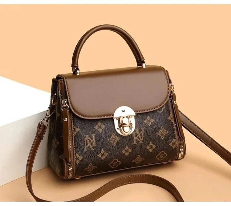Bags for Women, Printed Fashionable Hand-Held Locks, Commuting Small Square Bag, Fashionable and Versatile Shoulder Crossbody Ba - M & M Global