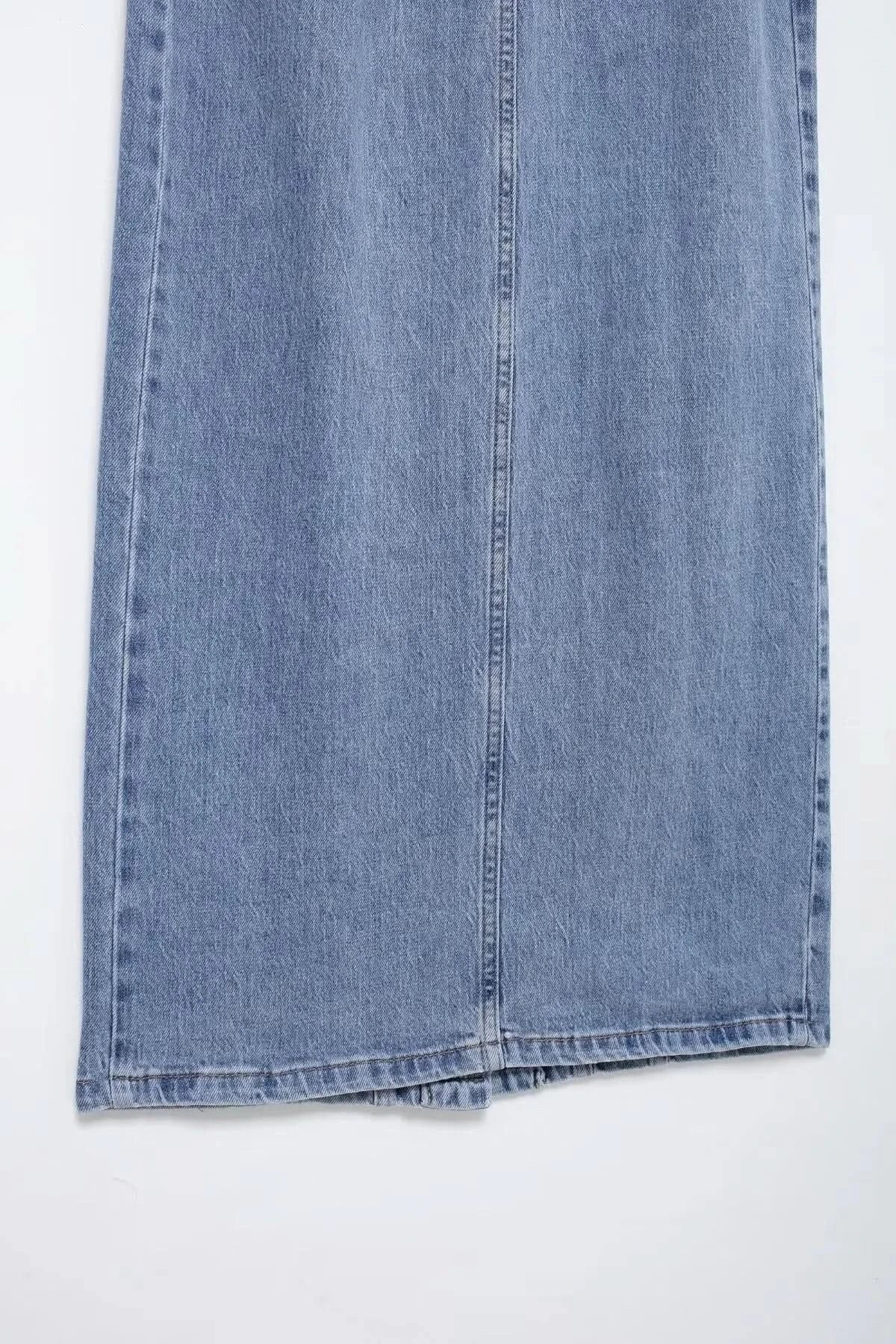 TRAFSHE Summer Ladies Zipper Denim Dress Women Elegant Spaghetti Strap Sexy O-Neck Vintage Casual Female Sling Mid-Long Dress - M & M Global
